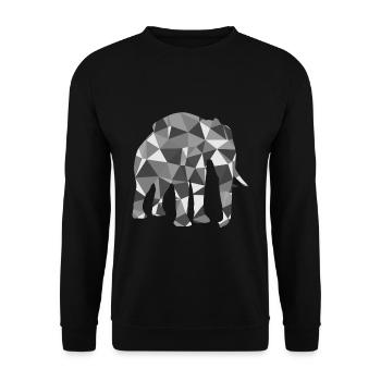 Elephant polygone - Sweat-shirt Unisexe - noir - Devant - Alina (178cm) & Michal (187cm)