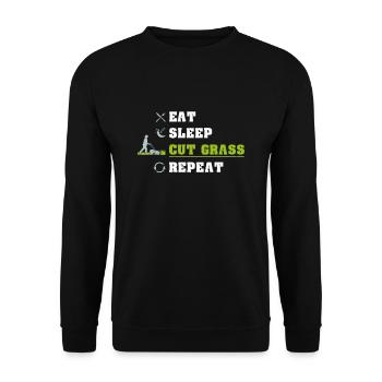 Manger dormir tondre l'herbe en répétant - Sweat-shirt Unisexe - noir - Devant - Alina (178cm) & Michal (187cm)