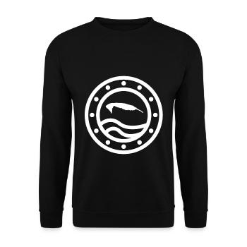 Wangerooge Wappen - Unisex Pullover - Schwarz - Vorne - Alina (178cm) & Michal (187cm)