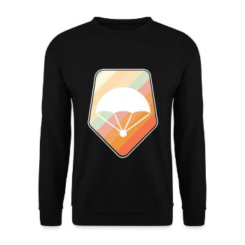 Fallschirm Geschenk - Unisex Pullover - Schwarz - Vorne - Alina (178cm) & Michal (187cm)