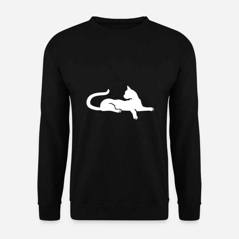 Katze Katzen Silhouette - Unisex Pullover - Schwarz