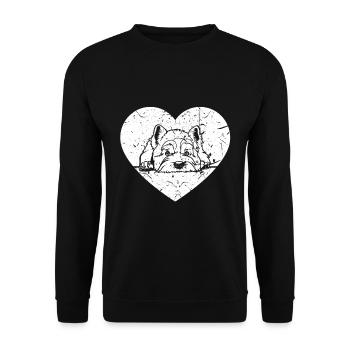 West Highland White Terrier - Unisex Sweatshirt - black - Front - Alina (178cm) & Michal (187cm)