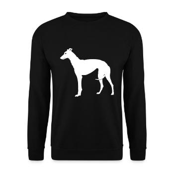 Greyhound Windhund - Unisex Pullover - Schwarz - Vorne - Alina (178cm) & Michal (187cm)