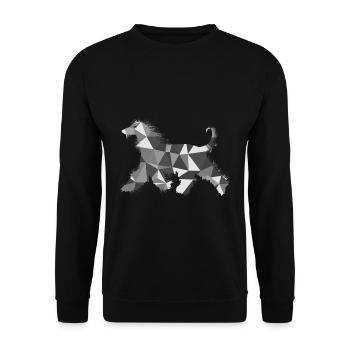 Lévrier afghan polygone - Sweat-shirt Unisexe - noir - Devant - Alina (178cm) & Michal (187cm)