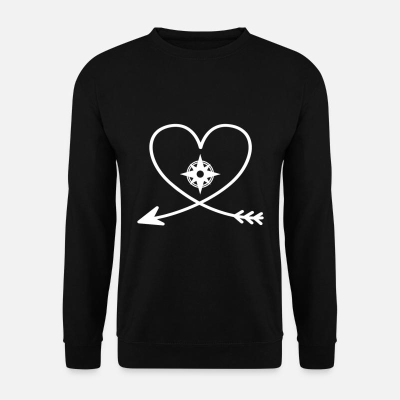 Kompass Herz Pfeil - Unisex Pullover - Schwarz