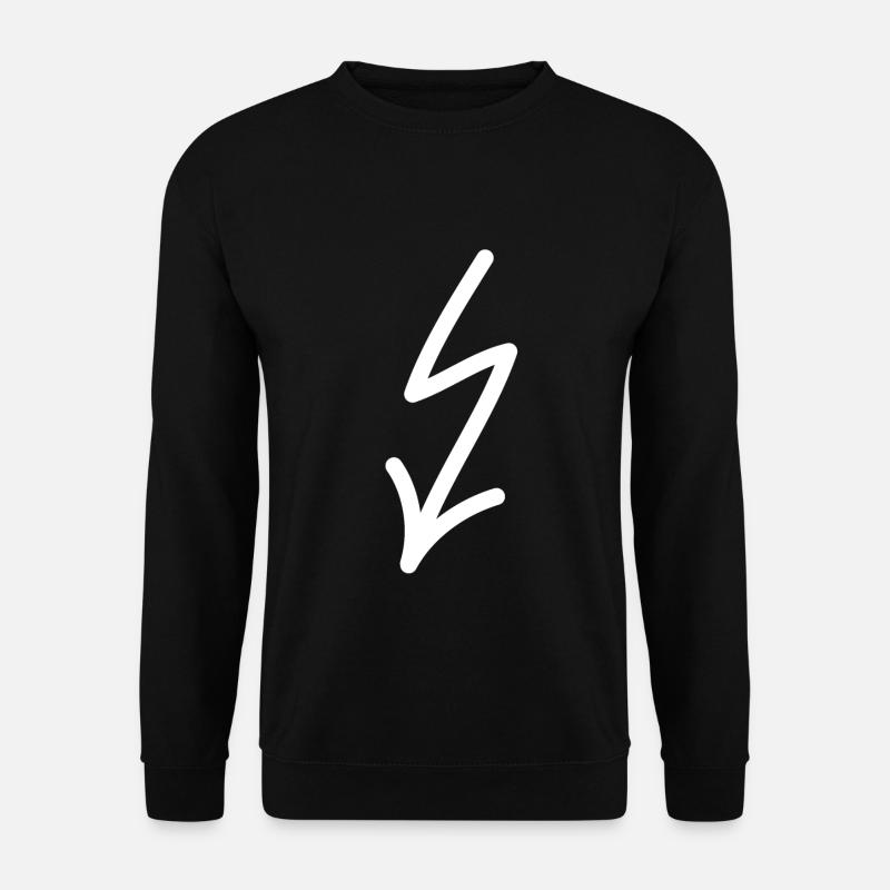 Blitz Pfeil nach links unten - Unisex Pullover - Schwarz