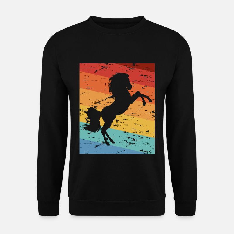 Pferd Pferde Silhouette - Unisex Pullover - Schwarz
