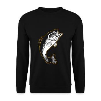 Fish silhouette carp - Unisex Sweatshirt - black - Front - Alina (178cm) & Michal (187cm)