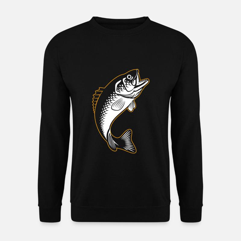 Fish silhouette carp - Unisex Sweatshirt - black