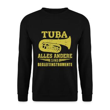 Tuba das einzig wichtige Instrument - Unisex Pullover - Schwarz - Vorne - Alina (178cm) & Michal (187cm)