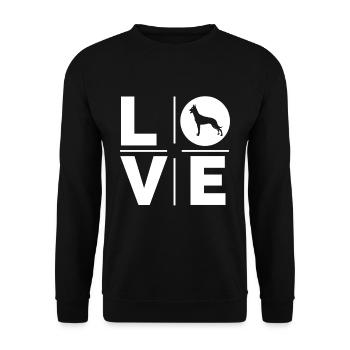 Malinois Liebe - Unisex Pullover - Schwarz - Vorne - Alina (178cm) & Michal (187cm)