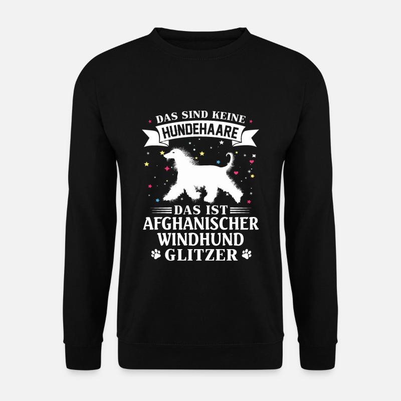 Afghanischer Windhund Glitzer Hundehaare Hunde Spr - Unisex Pullover - Schwarz