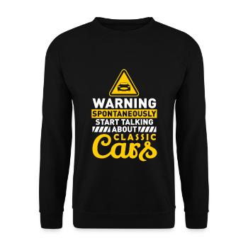 Classic Cars Funny saying Classic Cars - Unisex Sweatshirt - black - Front - Alina (178cm) & Michal (187cm)