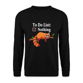 Raccoon To Do List Nothing - Unisex Sweatshirt - black - Front - Alina (178cm) & Michal (187cm)
