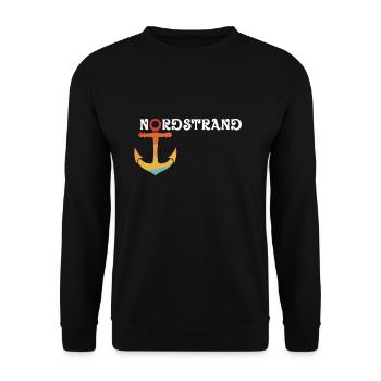 Nordstrand Retro Anker Nordsee Geschenk - Unisex Pullover - Schwarz - Vorne - Alina (178cm) & Michal (187cm)