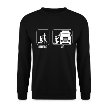 Truck Truck Driver Trucks Other & I Request - Unisex Sweatshirt - black - Front - Alina (178cm) & Michal (187cm)