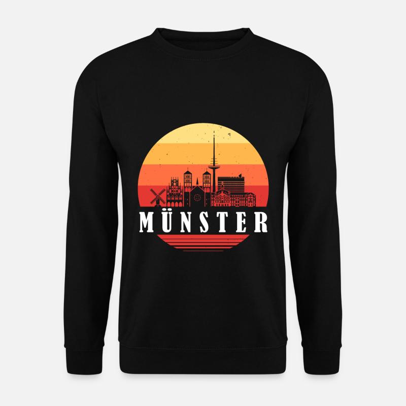 Münster Retro Skyline - Unisex Pullover - Schwarz