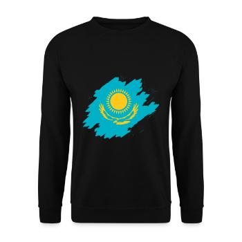 Drapeau du Kazakhstan - Sweat-shirt Unisexe - noir - Devant - Alina (178cm) & Michal (187cm)