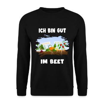 gärtner gut im beet gartenarbeit gemüsegarten - Unisex Pullover - Schwarz - Vorne - Alina (178cm) & Michal (187cm)