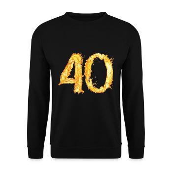40 Geburtstag "yellow water splash" - Unisex Pullover - Schwarz - Vorne - Alina (178cm) & Michal (187cm)