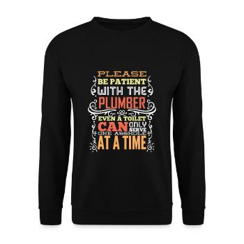 Plumber Saying Funny Gift - Unisex Sweatshirt - black - Front - Alina (178cm) & Michal (187cm)