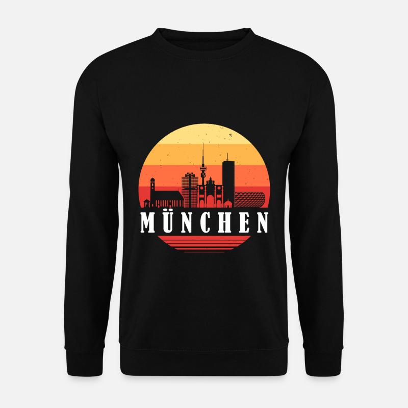München Retro Skyline - Unisex Pullover - Schwarz
