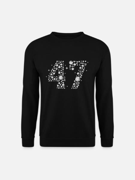 47 Birthday Gift Diamond Glitter - Unisex Sweatshirt - black