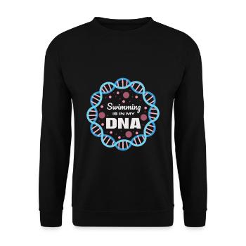 Schwimmen ist in meiner DNA - Unisex Pullover - Schwarz - Vorne - Alina (178cm) & Michal (187cm)