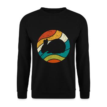 Retro Vintage Rabbit Rabbit - Unisex Sweatshirt - black - Front - Alina (178cm) & Michal (187cm)