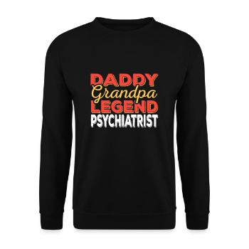 Papa Opa Legende Psychiater - Unisex Pullover - Schwarz - Vorne - Alina (178cm) & Michal (187cm)