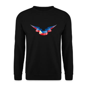 Philippinen Flagge Banner - Unisex Pullover - Schwarz - Vorne - Alina (178cm) & Michal (187cm)