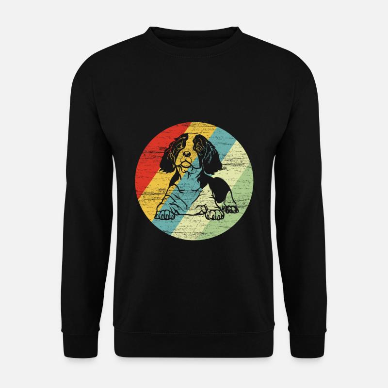 King Charles Spaniel Retro Hunde Geschenk - Unisex Pullover - Schwarz