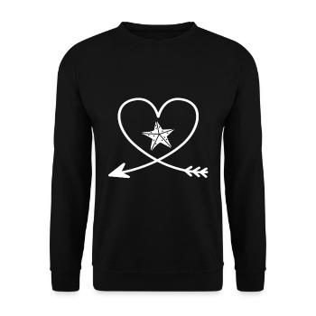 Starfish Heart Arrow - Unisex Sweatshirt - black - Front - Alina (178cm) & Michal (187cm)
