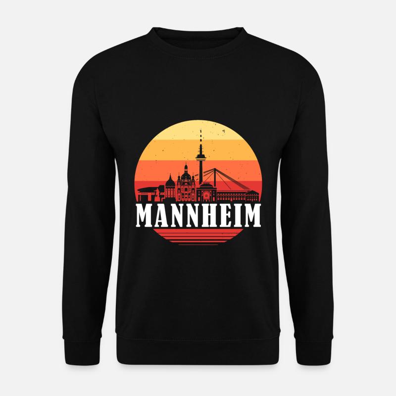 Mannheim Retro Skyline - Sweat-shirt Unisexe - noir