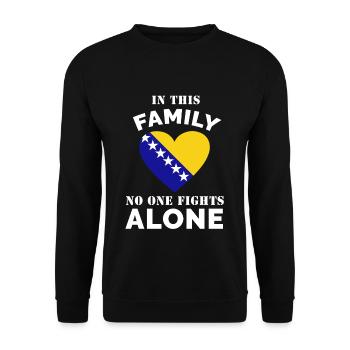 Bosnia Family Spruch - Unisex Sweatshirt - black - Front - Alina (178cm) & Michal (187cm)