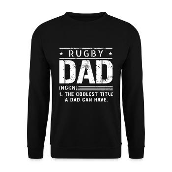 Coolest Papa Rugby Rugby Player - Unisex Sweatshirt - black - Front - Alina (178cm) & Michal (187cm)