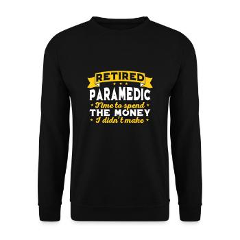 Paramedic retired, retired - Unisex Sweatshirt - black - Front - Alina (178cm) & Michal (187cm)