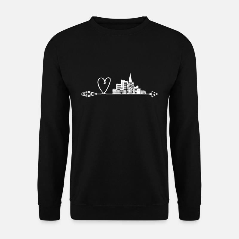 Bonn Skyline Mit Pfeil und Herz - Unisex Pullover - Schwarz