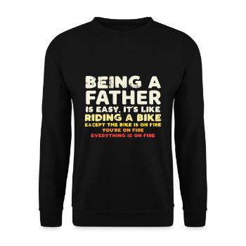 Papa Father Saying Funny Father's Day - Unisex Sweatshirt - black - Front - Alina (178cm) & Michal (187cm)