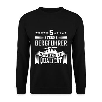 Bergführer Spruch Geprüfte Qualität - Unisex Pullover - Schwarz - Vorne - Alina (178cm) & Michal (187cm)