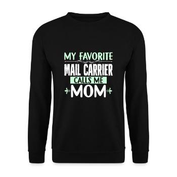 Mother Best Postal Carrier Son - Unisex Sweatshirt - black - Front - Alina (178cm) & Michal (187cm)