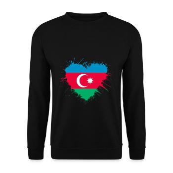 Azerbaijan Heart Flag - Unisex Sweatshirt - black - Front - Alina (178cm) & Michal (187cm)