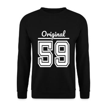 1959 Year of birth, year of birth / 59th birthday, age - Unisex Sweatshirt - black - Front - Alina (178cm) & Michal (187cm)