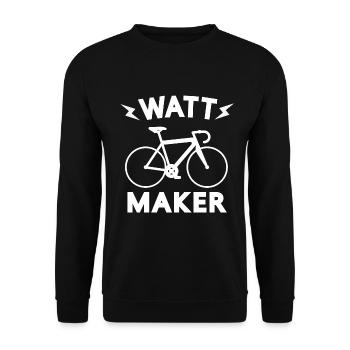 Vélo de course Watt Triathlon vélo cadeau cycliste - Sweat-shirt Unisexe - noir - Devant - Alina (178cm) & Michal (187cm)