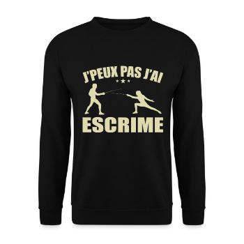 Ich kann nicht fechten - Unisex Pullover - Schwarz - Vorne - Alina (178cm) & Michal (187cm)