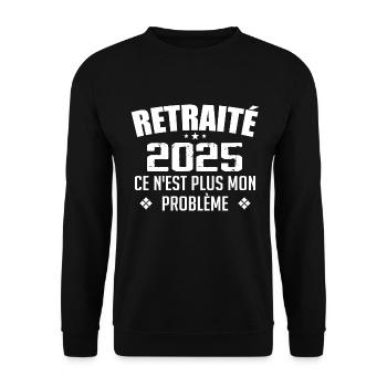 Humour Cadeau Retraité 2025 - Retraité En 2025 - Sweat-shirt Unisexe - noir - Devant - Alina (178cm) & Michal (187cm)