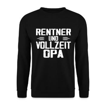 Rentner sondern Vollzeit Opa - Unisex Pullover - Schwarz - Vorne - Alina (178cm) & Michal (187cm)