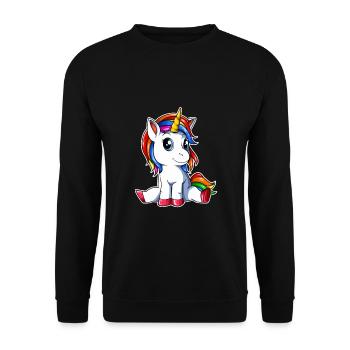 licorne - Sweat-shirt Unisexe - noir - Devant - Alina (178cm) & Michal (187cm)