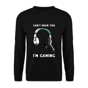 Gaming Gamer Video Video Games Headset Gift - Unisex Sweatshirt - black - Front - Alina (178cm) & Michal (187cm)