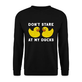 Ente Gummi Gummiente Entlein Bad Spielzeug Entchen - Unisex Pullover - Schwarz - Vorne - Alina (178cm) & Michal (187cm)